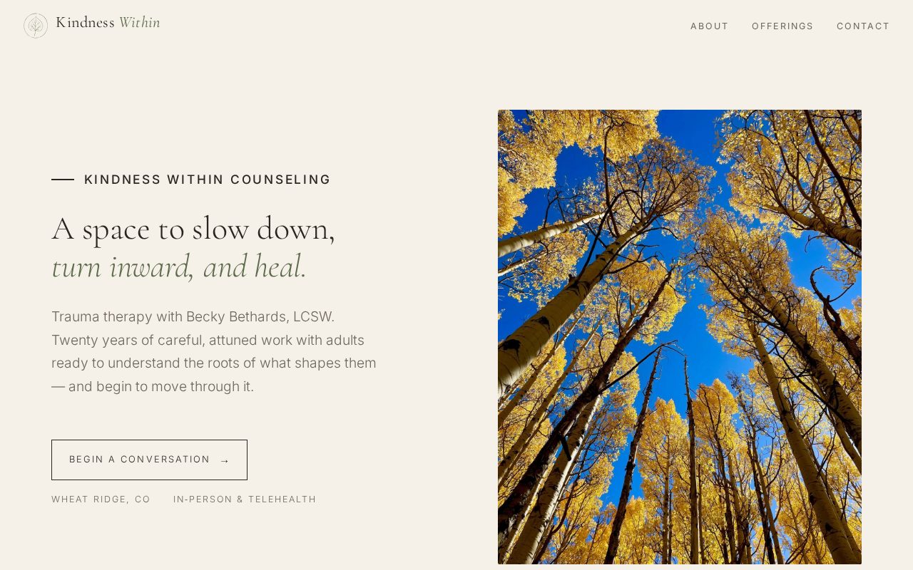Screenshot of Kindness Within Counseling